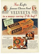 1939 Kraft Velveeta Cheese Food 2-lb. loaf art Vintage Print Ad picture