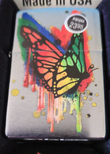 2016 Brushed Chrome Zippo with Colorful Butterfly picture