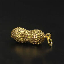 Pure Brass Peanut Keychain Pendant Gift Ring Hanging Miniature Figure Craft picture