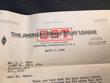 Vintage Amer Amateur Radio Relay League 1926 letter QSL cards relayed w examples picture