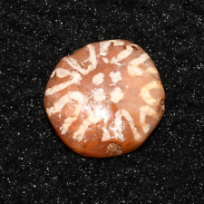 Ancient Near Eastern Etched Carnelian Bead with Dotted Pattern in good Condition picture