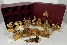 Danbury Mint Gold 1997 Christmas Ornament Collection Set of 12 with Box NICE picture