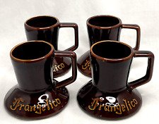 Vintage FRANGELICO Wide Bottom No Spill Travel Ceramic Coffee Mug Cups Set Of 4 picture