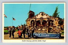 Holland MI-Michigan, Dutch Dancing, Golden Angel, Dutch Village Vintage Postcard picture