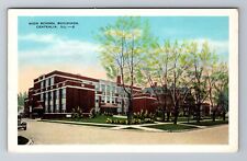 Centralia IL-Illinois, High School Building, Antique Vintage Souvenir Postcard picture
