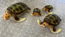 4 Miniature, Vintage 1960's Turtle Family,  Bone China, in Orig. Art Mark Box picture