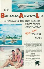 1963 Bahamas Airways Color Centerfold Glossy Ad Paradise Beach Vintage Aircraft picture