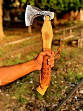 MDM ENGRAVED VINTAGE HATCHET, ANCIENT MEDIEVAL BATTLE AXE, GIFT PACK AXE, COMBAT picture