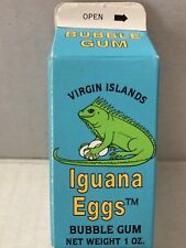 Vintage 1990's Lenny’s Sales IGUANA EGGS Bubble Gum Milk Carton 1 oz--NOS-Sealed picture