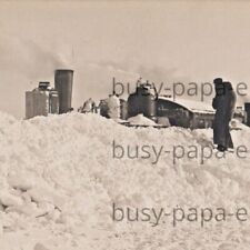 1909 RPPC Snow Plow Stuck Rotary Train Railroad Sleepy Eye Minnesota Postcard picture