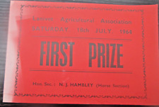 CORNWALL Ephemera 1964  Lanivet Horse show...  1st prize card picture