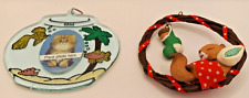 2 Keepsake Hallmark 1987 Treetop Dreams and 1994 Special Cat Pet Frame Ornaments picture