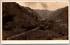 Mountain Valley Railroad Train Passage Homes RPPC Real Photo Vintage Postcard picture