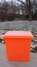 Blaze Orange TUPPERWARE  Lidded Carry All Storage Container Large 3 Gal. 1430-4 picture