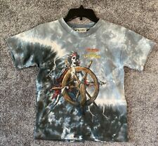 Vintage Disney World Pirates Of The Caribbean Tie Dye T Shirt Boys 90s Double picture