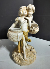 Antique Royal Dux Porcelain Figurine, Children Couple, 12