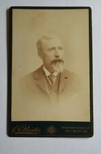 1880-90s Cabinet Card Of Dapper Man w/ Beard and Mustache from Baltimore MD picture