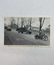 Rare Early Original WW2 Motorcycle Photo Postcard 4th Armored Division picture