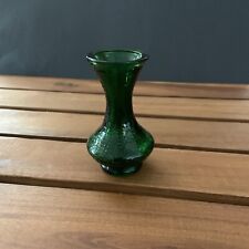 Vintage Mini Bud Vase Dark Green 3”  Glass Small VYG picture