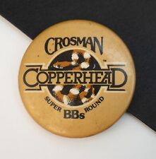 1980s Crosman Airgun Advertising Copperhead Snake Super Round BBs Button Pinback picture