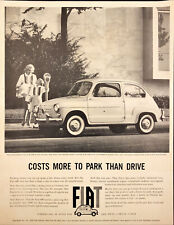1960 Fiat Auto Print Ad Mother & Daughter Shopping Matching Outfits Meter picture