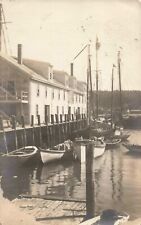 Dock Sailboats Boothbay Harbor Maine ME 1921 Real Photo RPPC picture