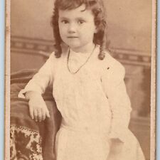 c1870s Dover NH Cute Little Girl CDV Photo Card Cute Hair Young Lady AP Drew H38 picture