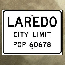 Laredo Texas border city limit road sign street highway 1956 20x15 picture