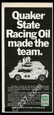 1969 Triumph Group 44 race car team photo Quaker State oil vintage print ad picture