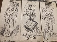 Civil War Prints- Confederate Infantryman Drummer Boy Union Officer 1967 8 Print picture