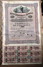 1895 Banco Territorial Agricola of Puerto Rico Bond with 9 coupons picture