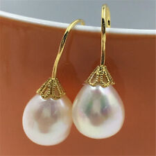 11-13mm huge white pearl earrings with 18k hook Men Clip-on Stud Everyday picture