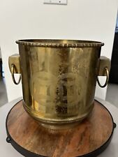 Vintage Large chinoiserie planter Brass Hinged Handles Asian picture