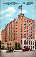 Vtg Atlantic City New Jersey NJ Hotel Jefferson 1940s Unused Linen Postcard picture