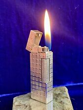 Dunhill Lighter Silver Diamond Cut Vintage Mint Condition Works 1 Year Warranty picture