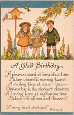 Vintage Religious HAPPY BIRTHDAY Greetings Postcard Bible Verse Scripture / 1955 picture