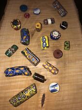 Vintage (Antique?) Millefiori Venetian Lamp Work African Trade Beads Lot A w 20 picture
