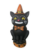 Vintage Look Halloween Smiling Cat Figurine picture