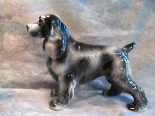 GORGEOUS HUGE DARK BLUE SPOTTED COCKER SPANIEL UNKNOWN MANUFACT CERAMIC JAPAN? picture