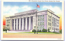 Postcard Kansas City Wyandotte County Court House c1937 Linen UNP F7 picture