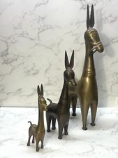 Vintage Brass Donkey Figurines Set of 3 picture