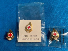 Red Cross Gallon Donation Pins 1, 2, 3 Gallon Lapel 1980's- new nvr worn picture