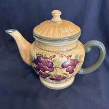Vintage Casa Vero ACK ~ Ceramic Teapot ~ Tuscany Grape ~ Handmade picture