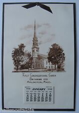 Arlington Ma 1948 First Congregational Church (Unitarian) Calendar with envelope picture