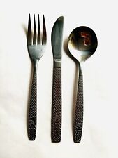 Vintage United Airlines Stainless Steel Flatware ABCO Fish Fork Knife Spoon 70's picture