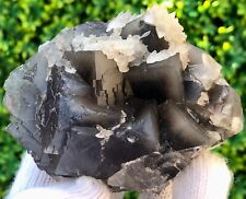 425g Fluorite with Calcite Terminated Crystal Mineral Rock Specimen, Pakistan picture
