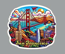 San Francisco Original Art Die Cut Glossy Fridge Magnet picture