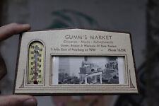 1940s GUMM'S MARKET EASEL BACK PICTURE THERMOMETER MICHIGAN FARM PRODUCE SIGN picture