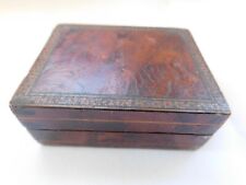 Antique Miniature Wooden Box with Faux Finish 2 5/8