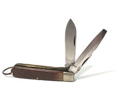 Vintage Sears Electrician 2 Blade Pocket Knife 95428 -Brown Handle. picture